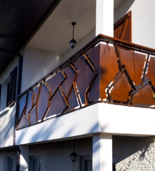 Garde-corps extérieur en Corten